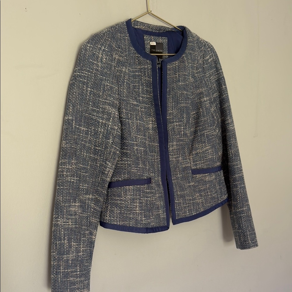 The Limited Blue Blazer with Navy Trim